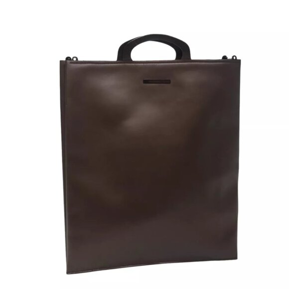 Auth GUCCI Hand Bag Leather Outlet Brown - Picture 1 of 11